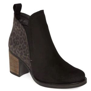 Bos & Co. ‘Belfield’ Waterproof Chelsea Boot In Black/Gray Leopard Print Size 37